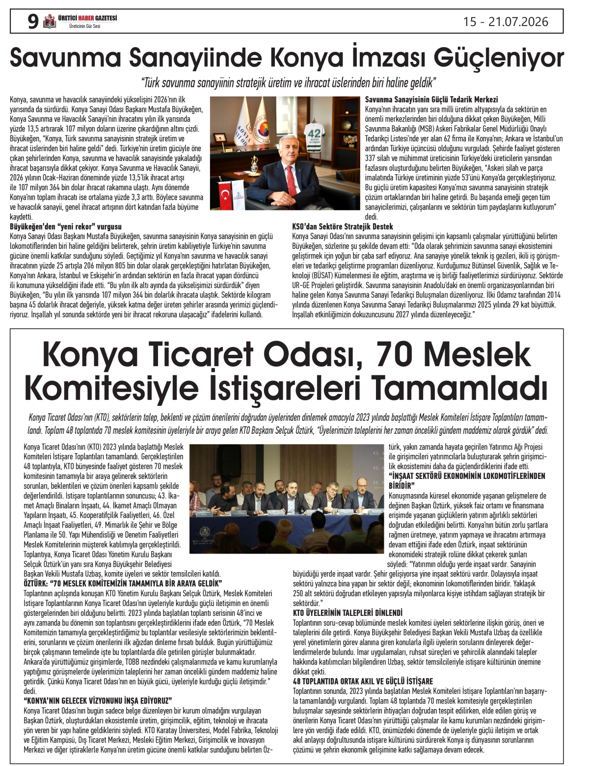 ÜRETİCİ  HABER  GAZETESİ  15.07.2026