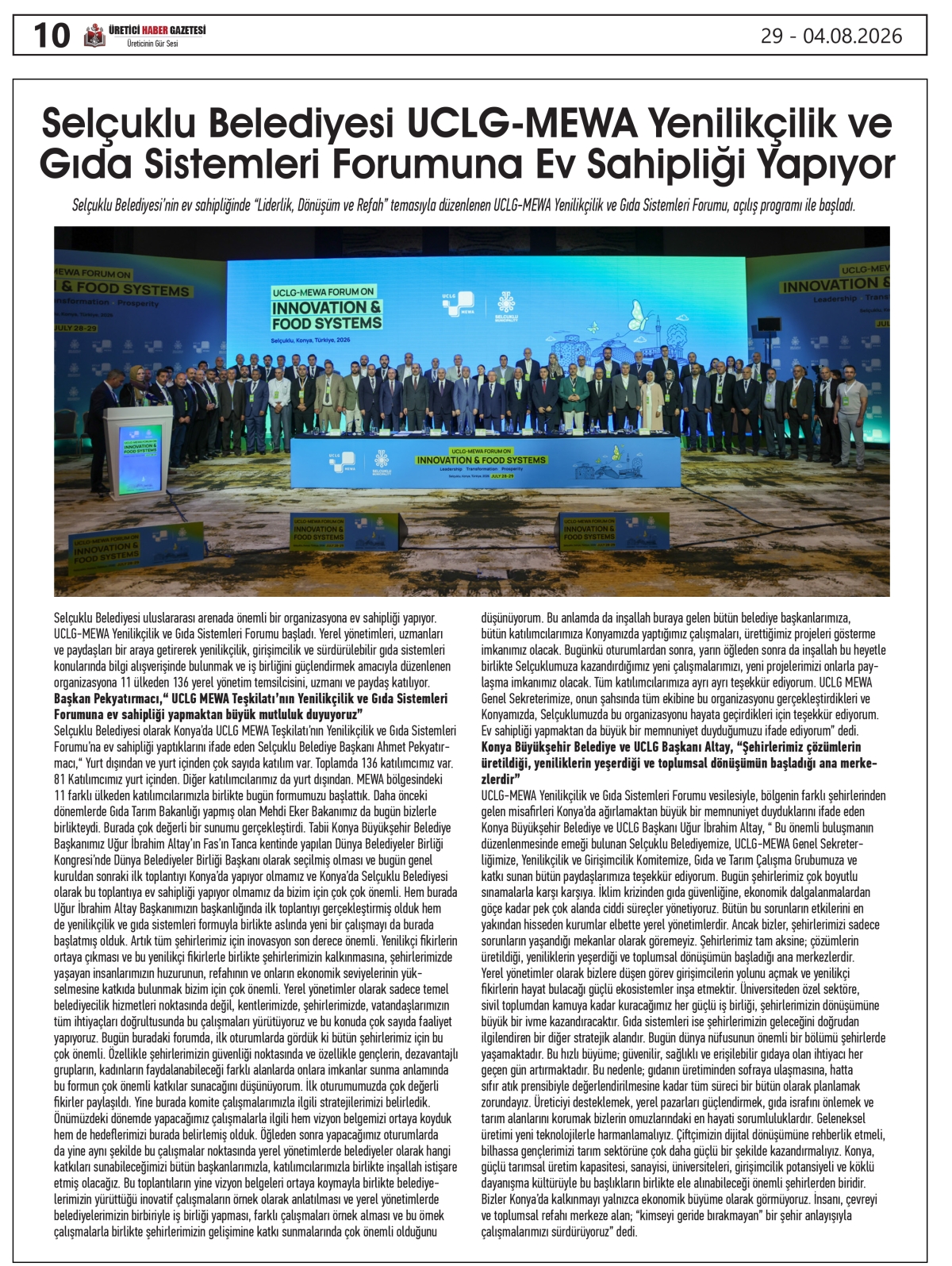 ÜRETİCİ  HABER GAZETESİ  29.07.2026