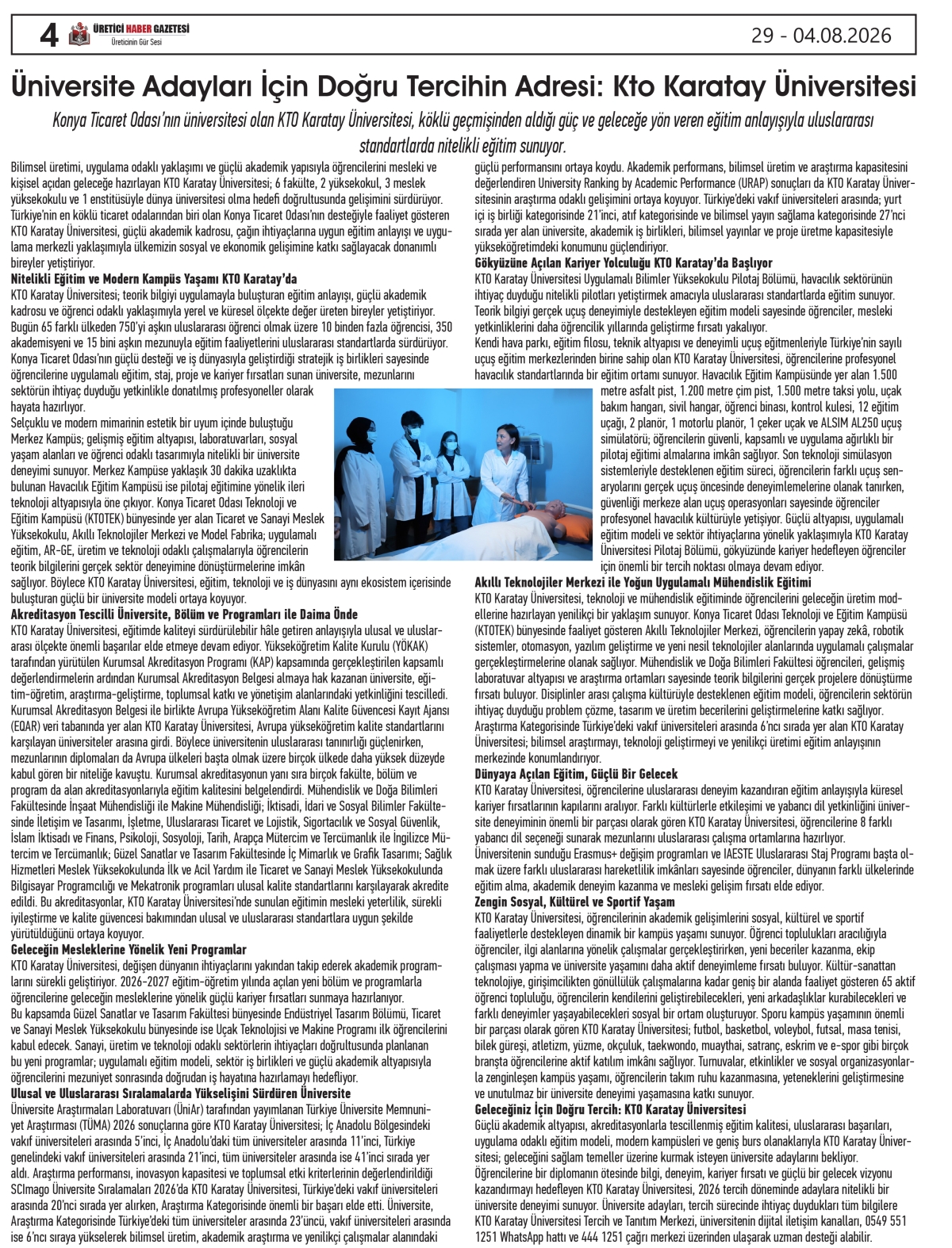 ÜRETİCİ  HABER GAZETESİ  29.07.2026
