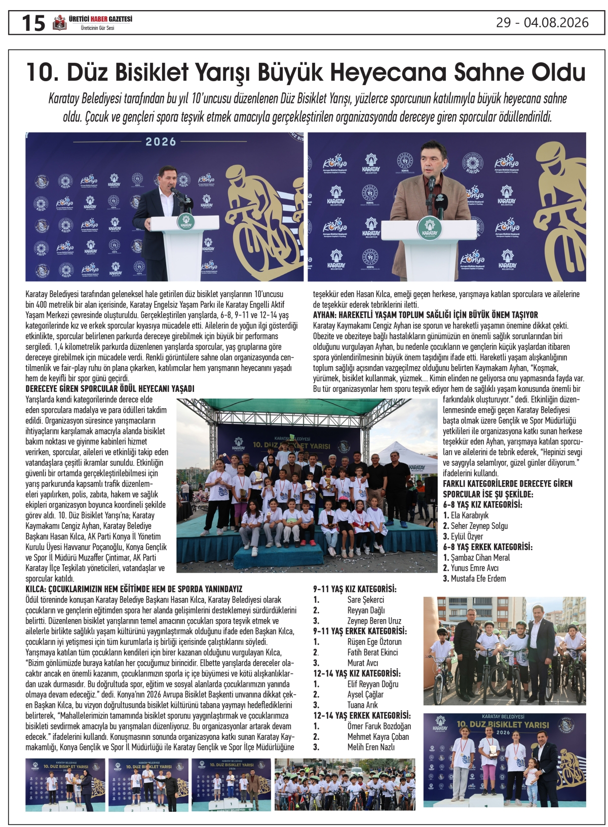 ÜRETİCİ  HABER GAZETESİ  29.07.2026