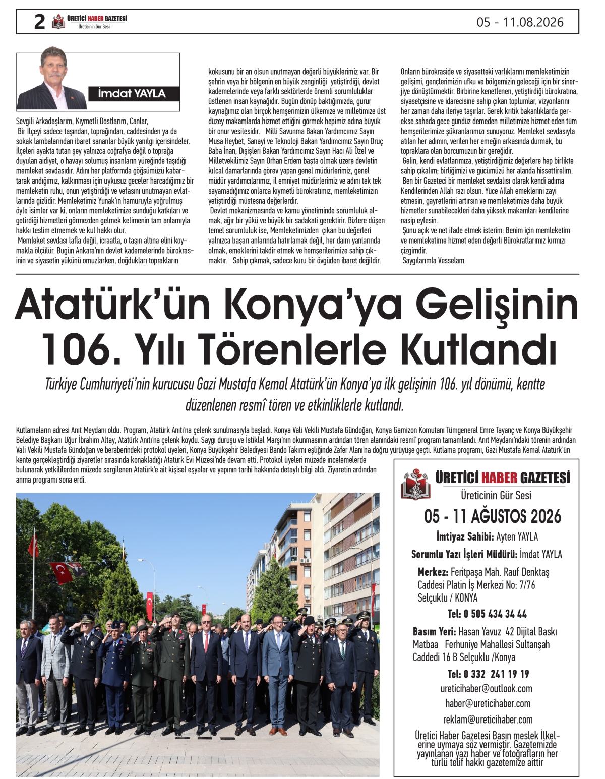 ÜRETİCİ HABER  GAZETESİ  05.08.2026