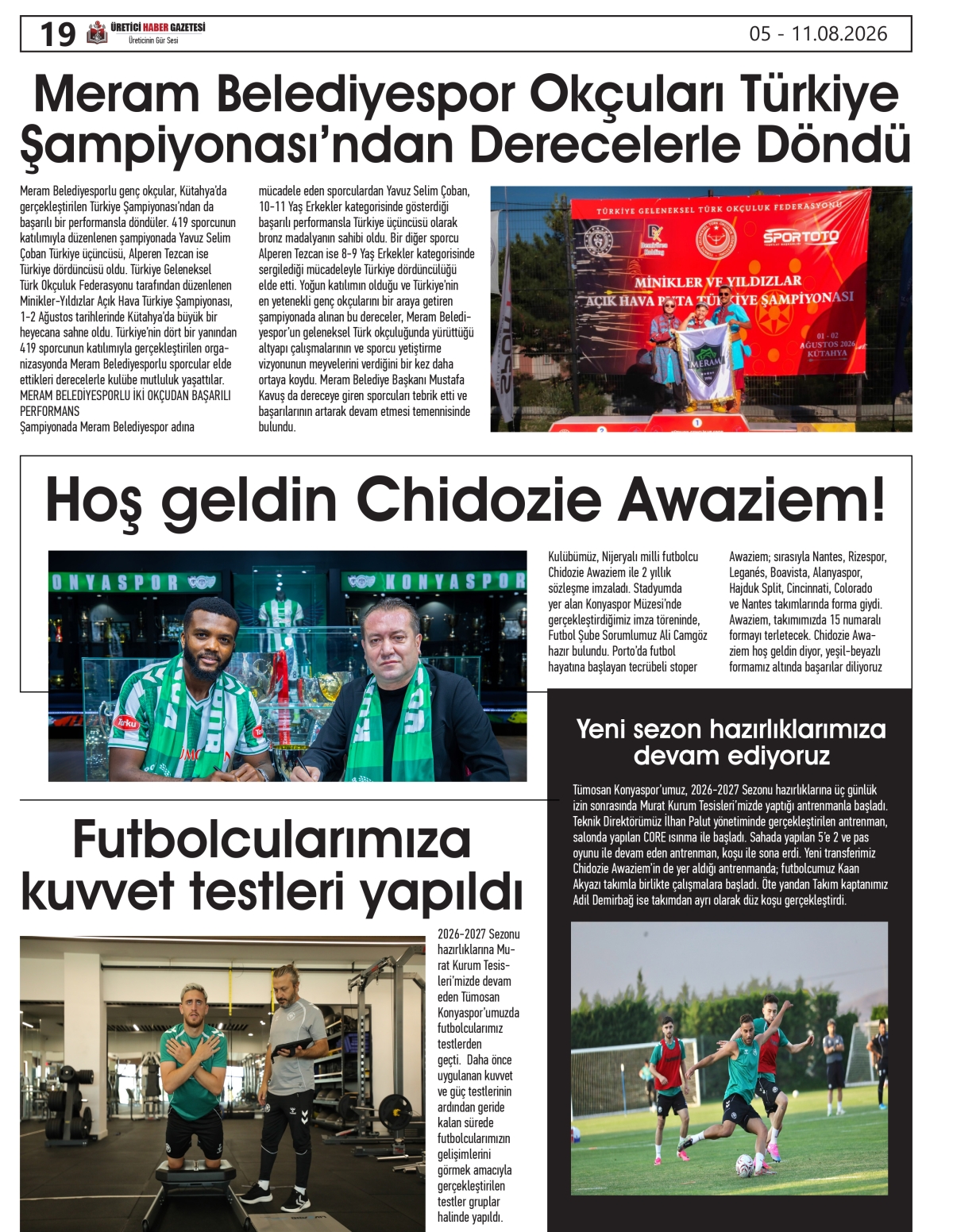 ÜRETİCİ HABER  GAZETESİ  05.08.2026