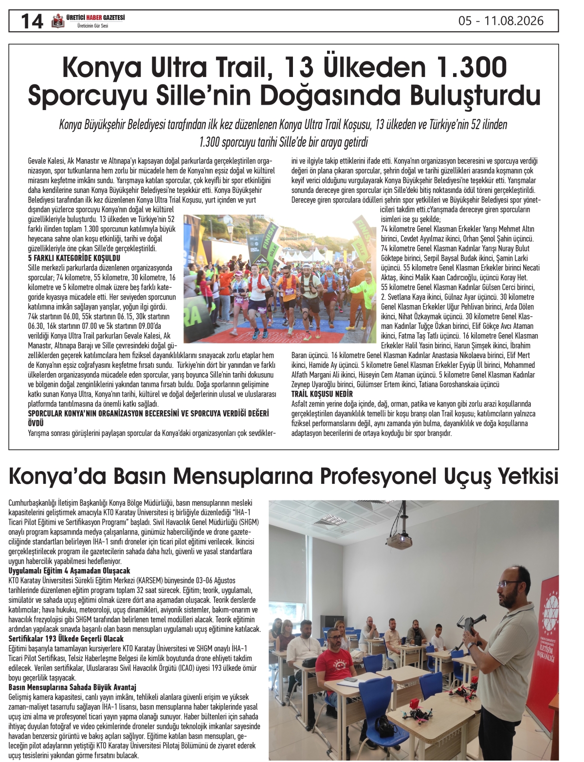 ÜRETİCİ HABER  GAZETESİ  05.08.2026