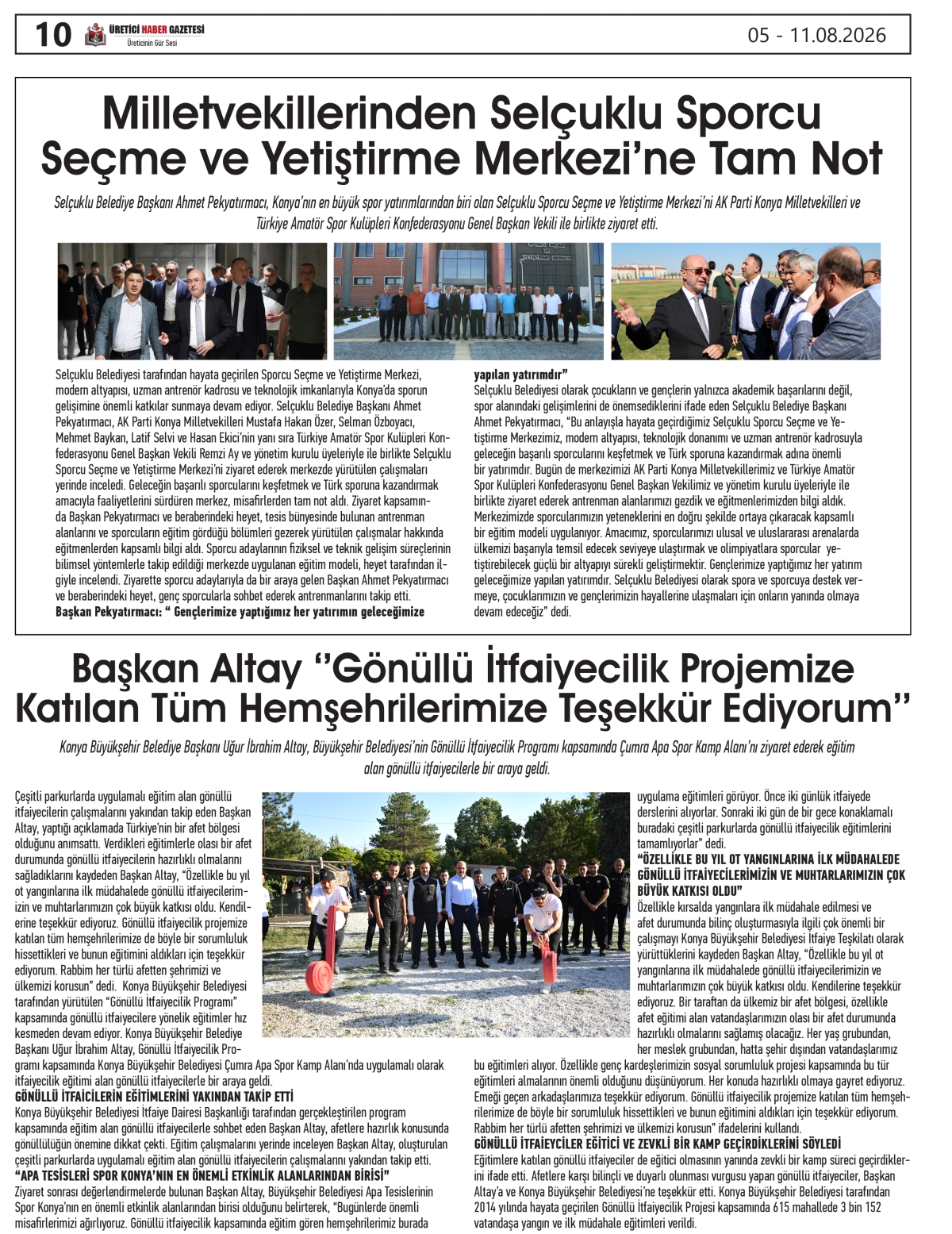 ÜRETİCİ HABER  GAZETESİ  05.08.2026