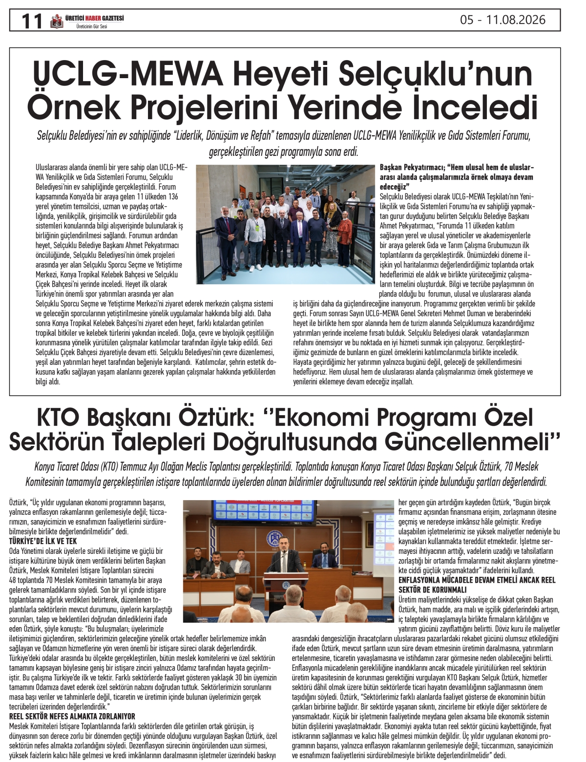ÜRETİCİ HABER  GAZETESİ  05.08.2026