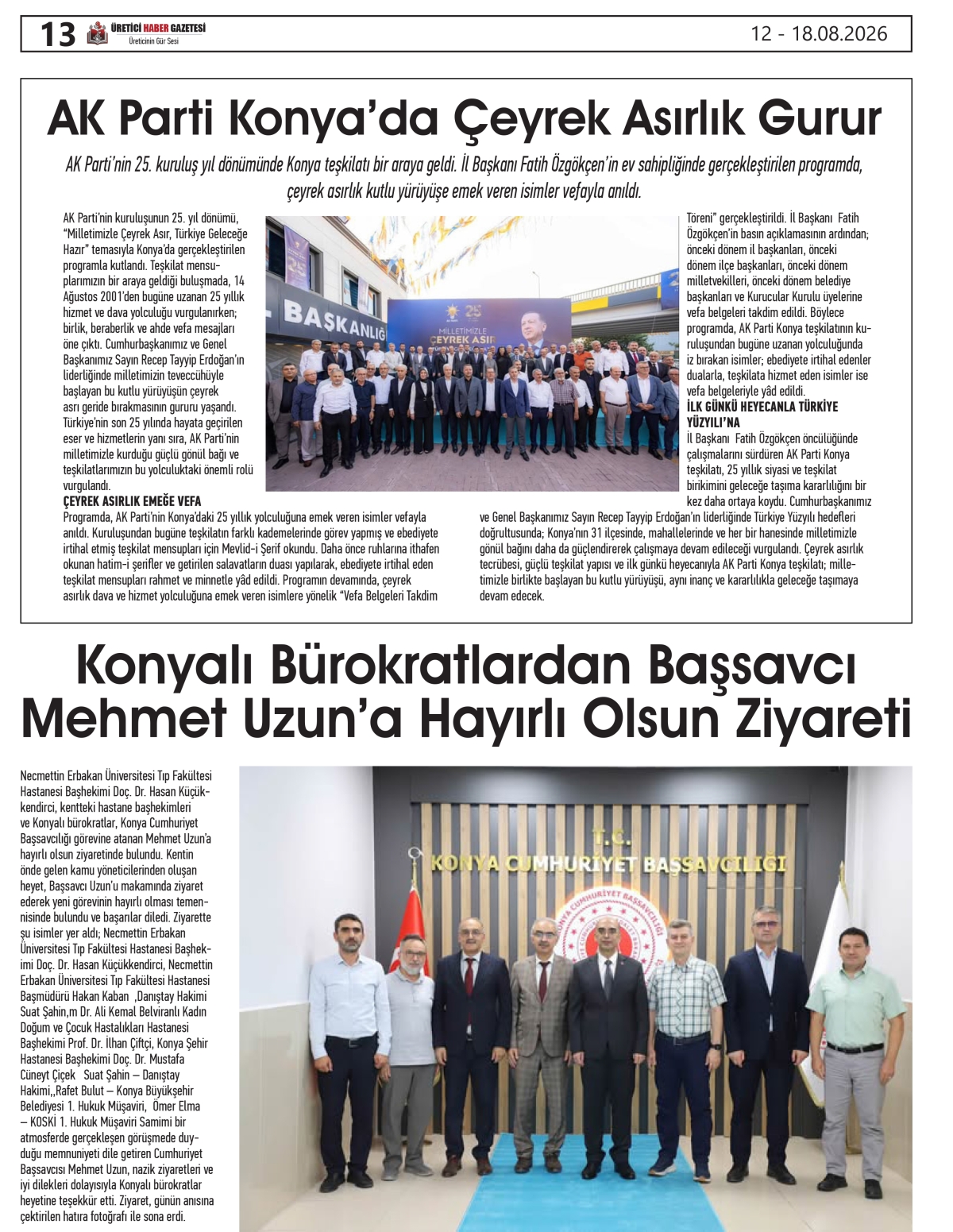 ÜRETİCİ HABER GAZETESİ 12.08.2026
