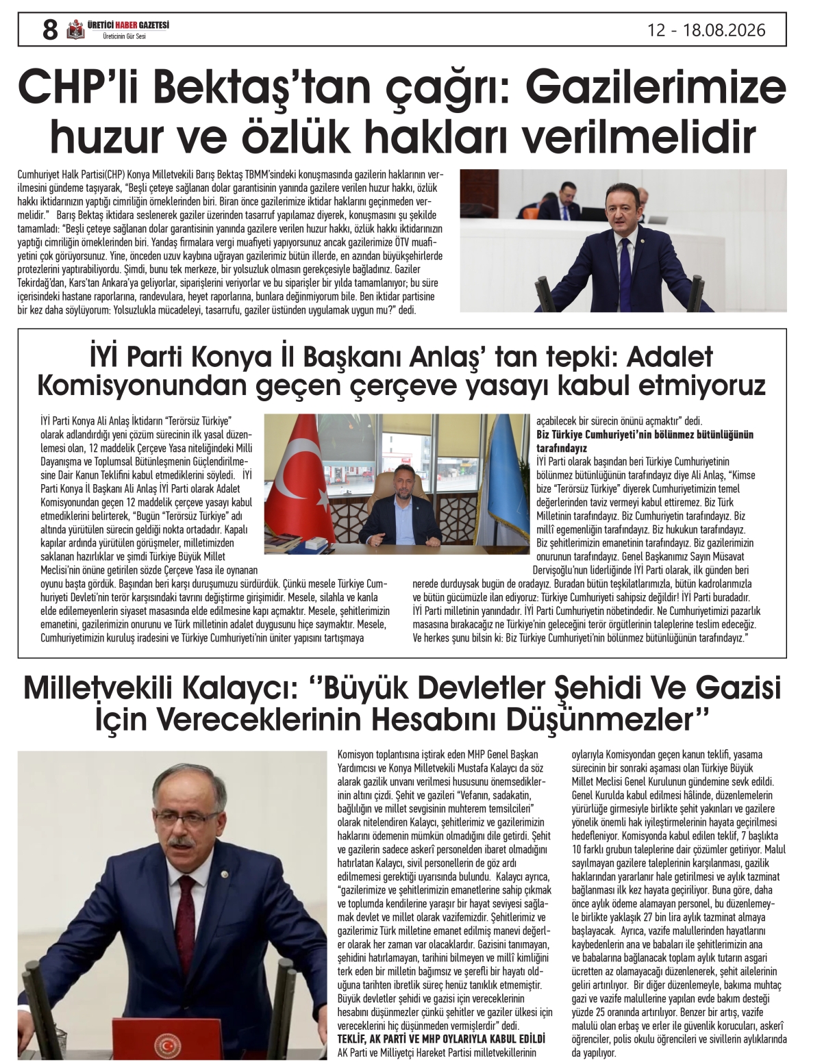 ÜRETİCİ HABER GAZETESİ 12.08.2026