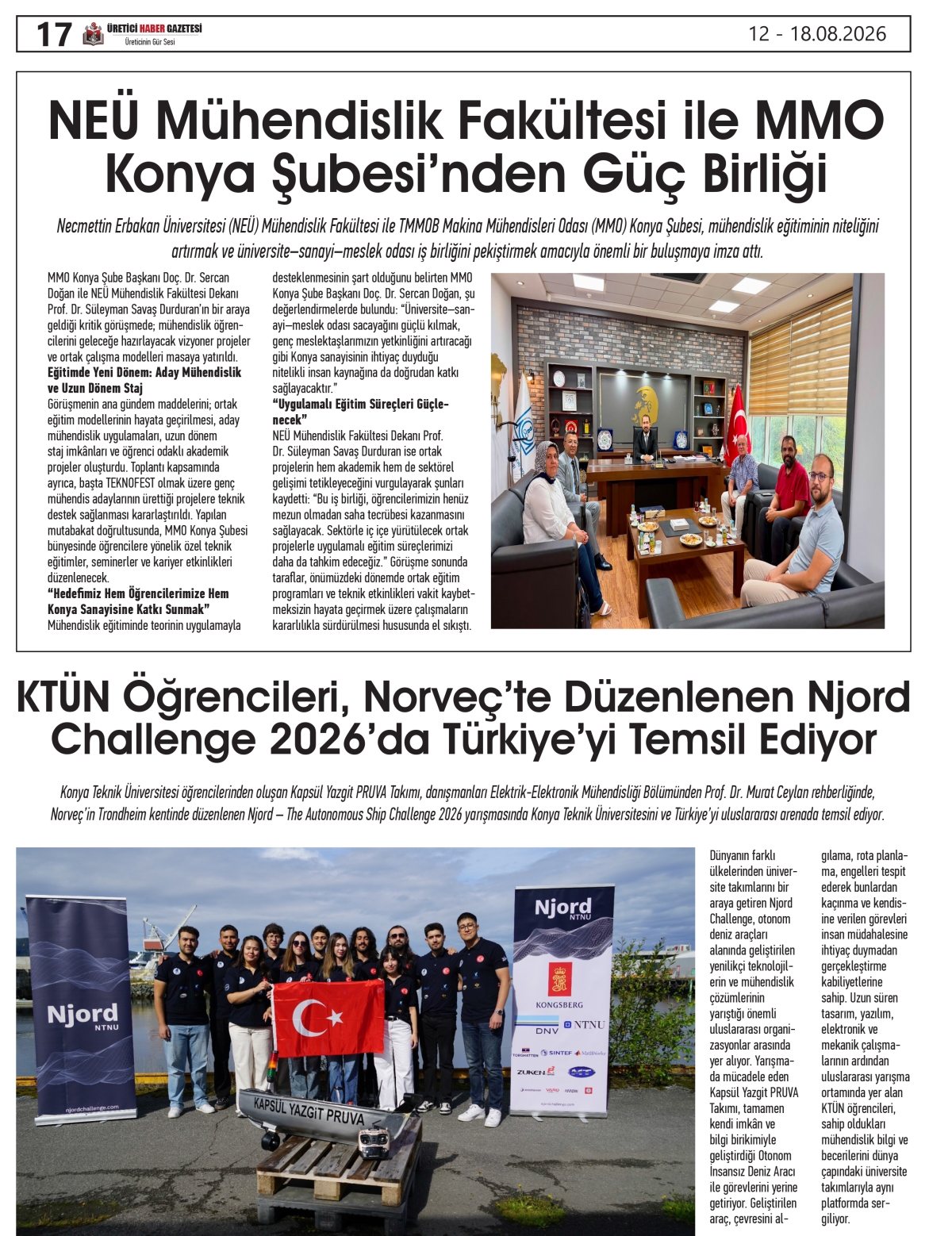 ÜRETİCİ HABER GAZETESİ 12.08.2026