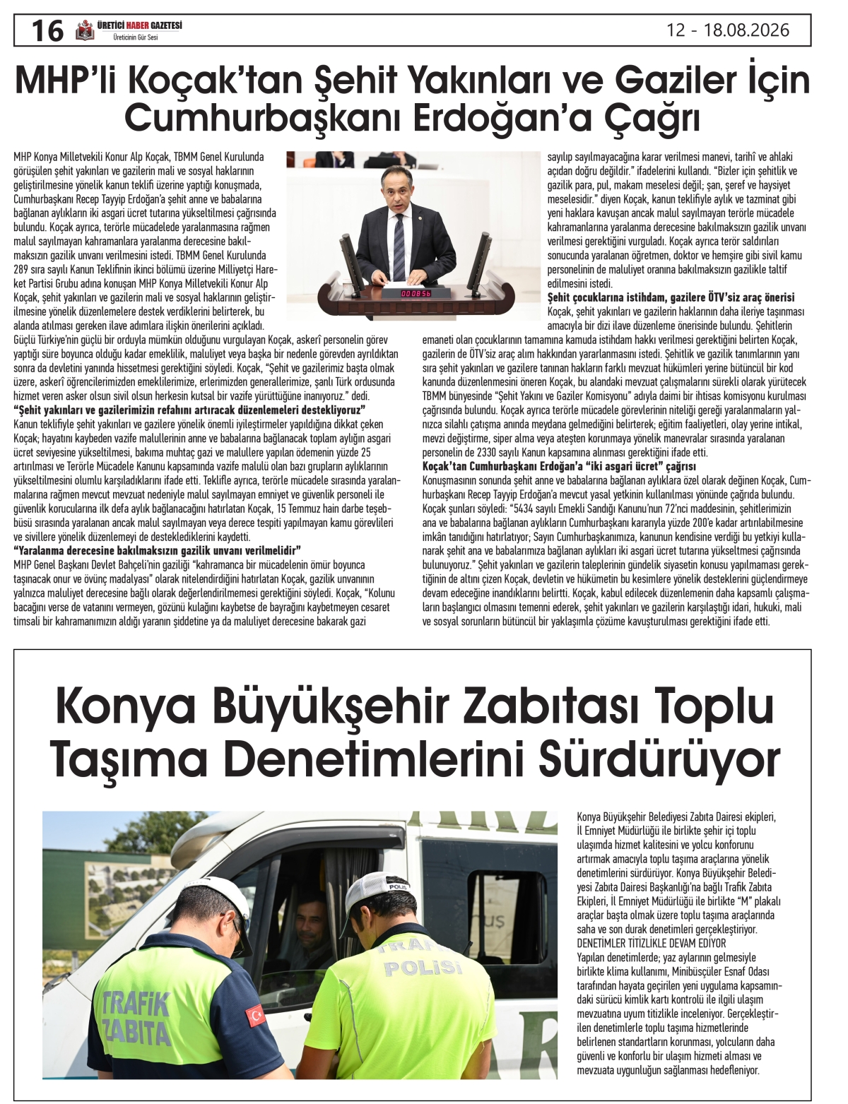 ÜRETİCİ HABER GAZETESİ 12.08.2026