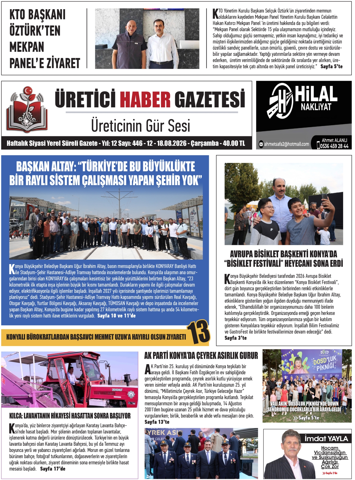 ÜRETİCİ HABER GAZETESİ 12.08.2026