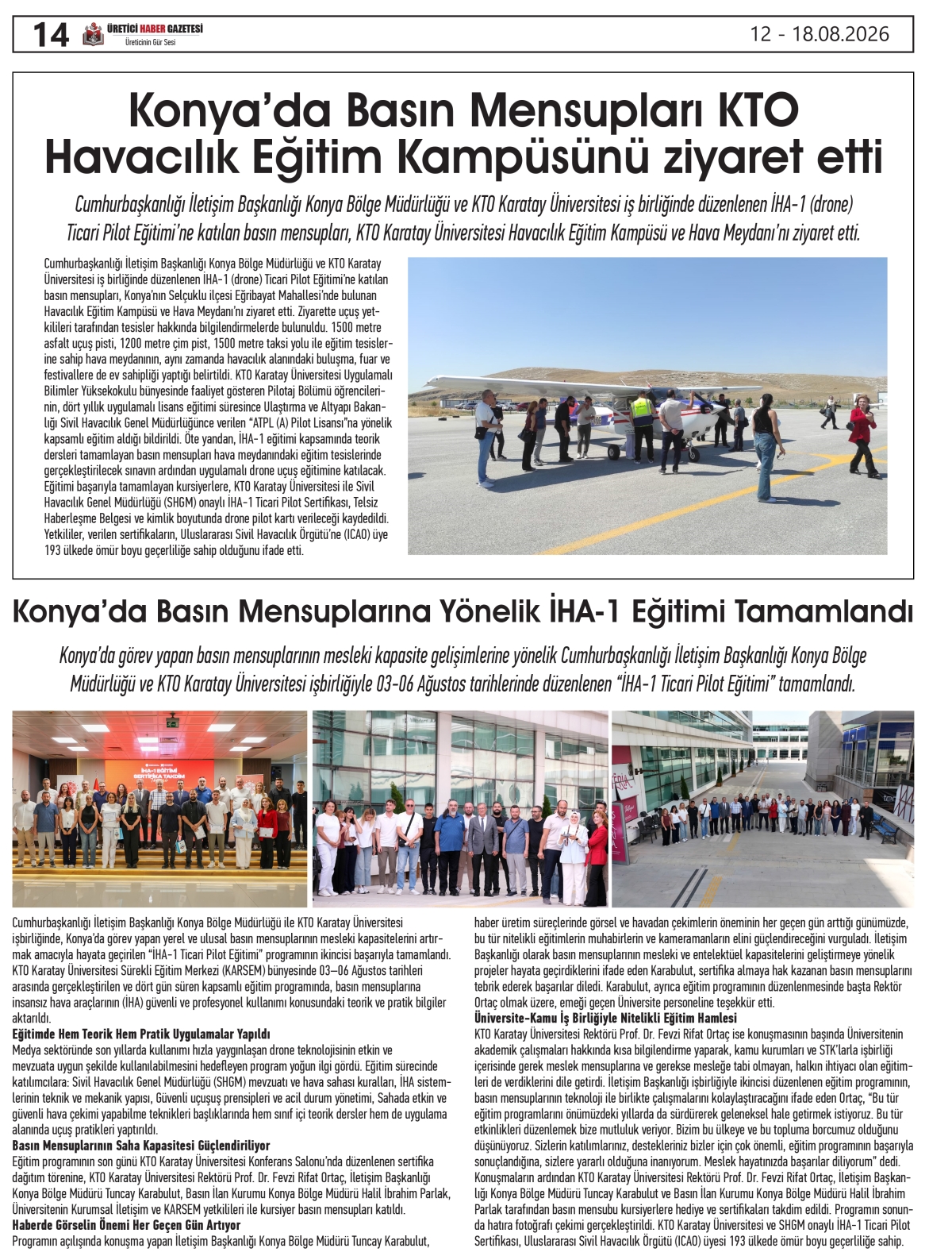 ÜRETİCİ HABER GAZETESİ 12.08.2026