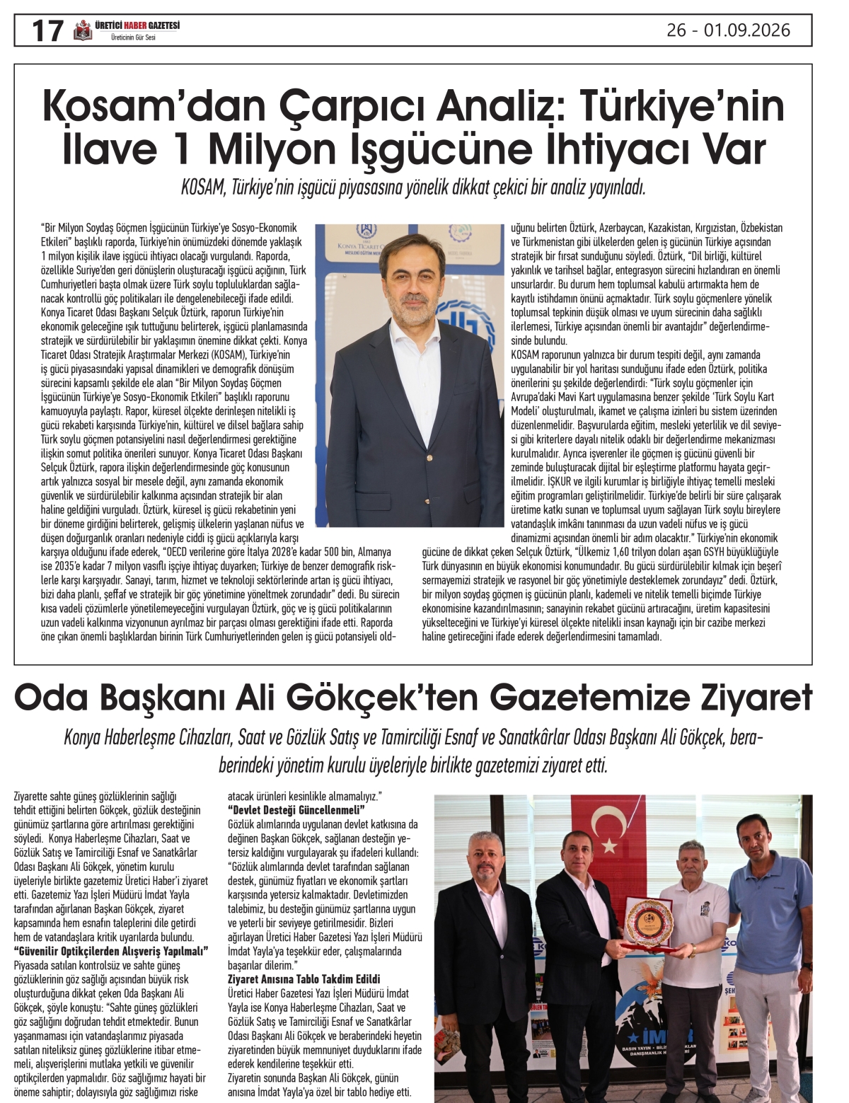 ÜRETİCİ  HABER  GAZETESİ  26.08.2026