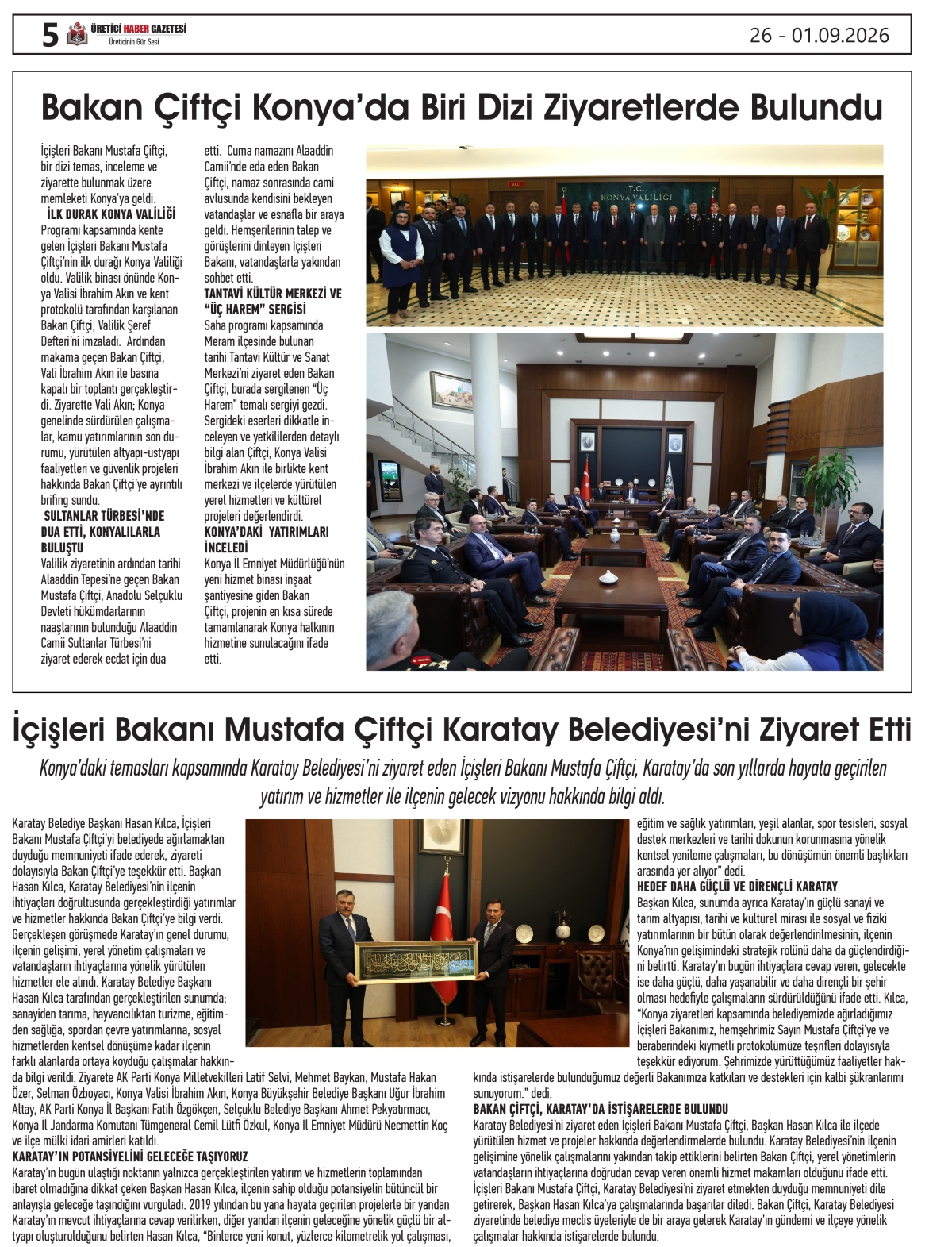 ÜRETİCİ  HABER  GAZETESİ  26.08.2026
