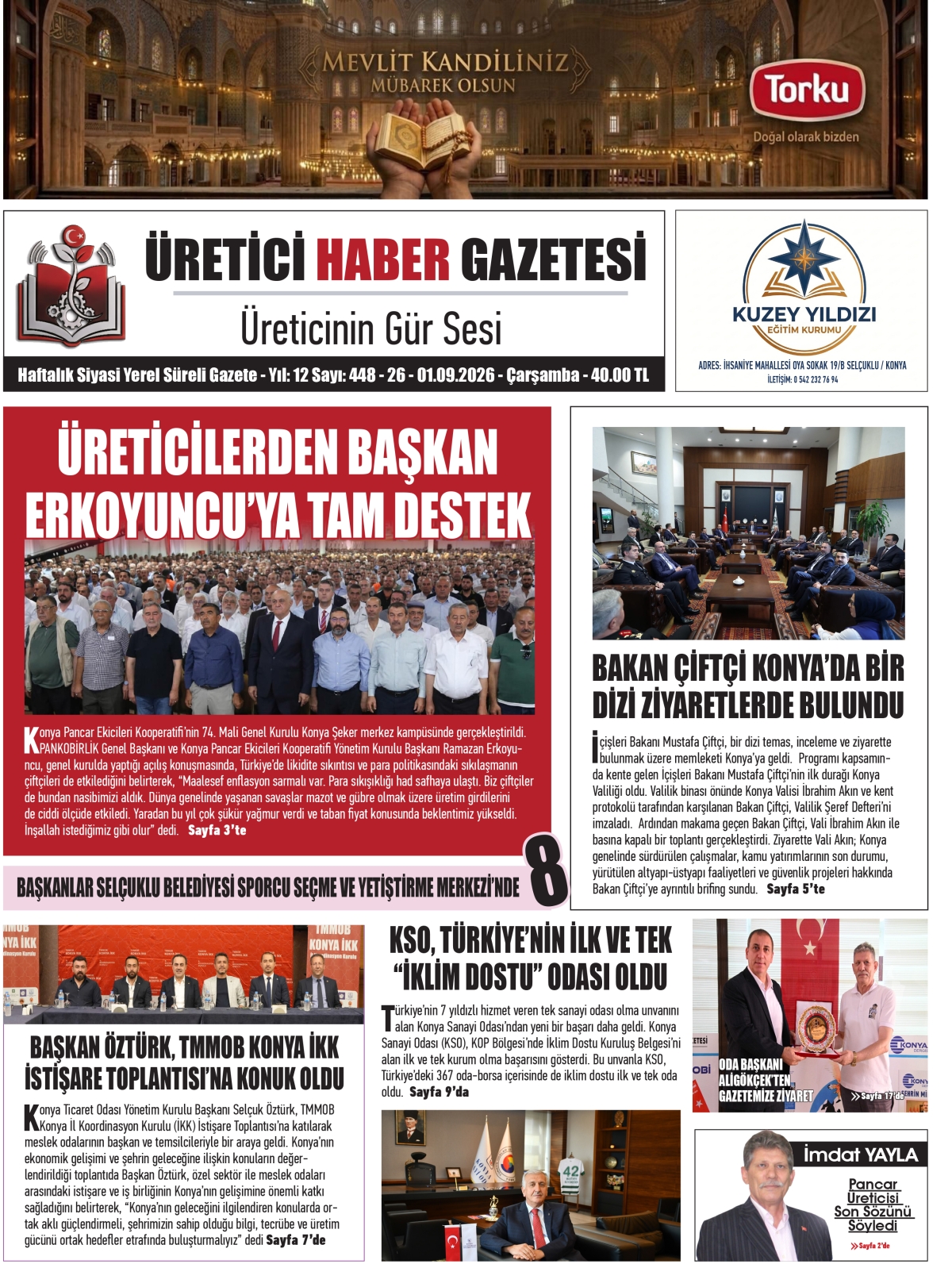 ÜRETİCİ  HABER  GAZETESİ  26.08.2026