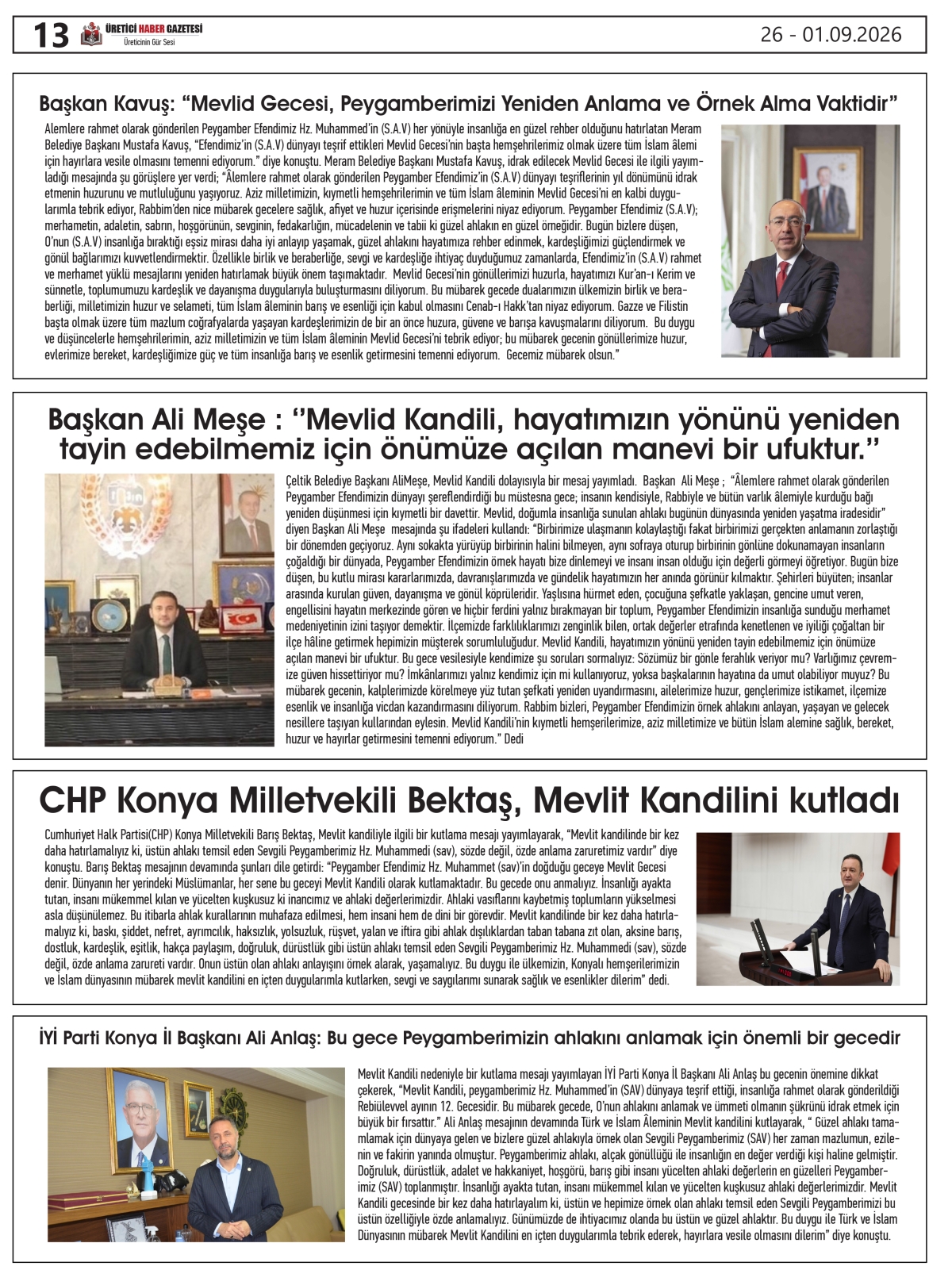 ÜRETİCİ  HABER  GAZETESİ  26.08.2026