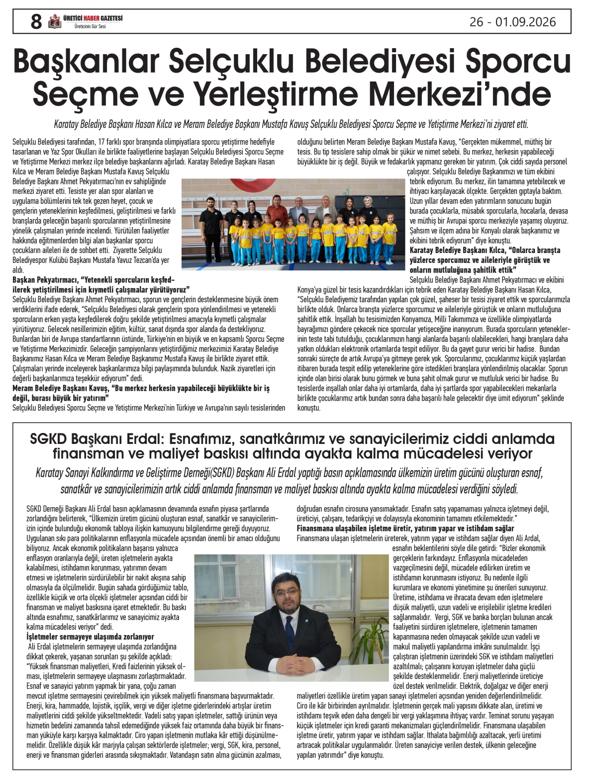 ÜRETİCİ  HABER  GAZETESİ  26.08.2026
