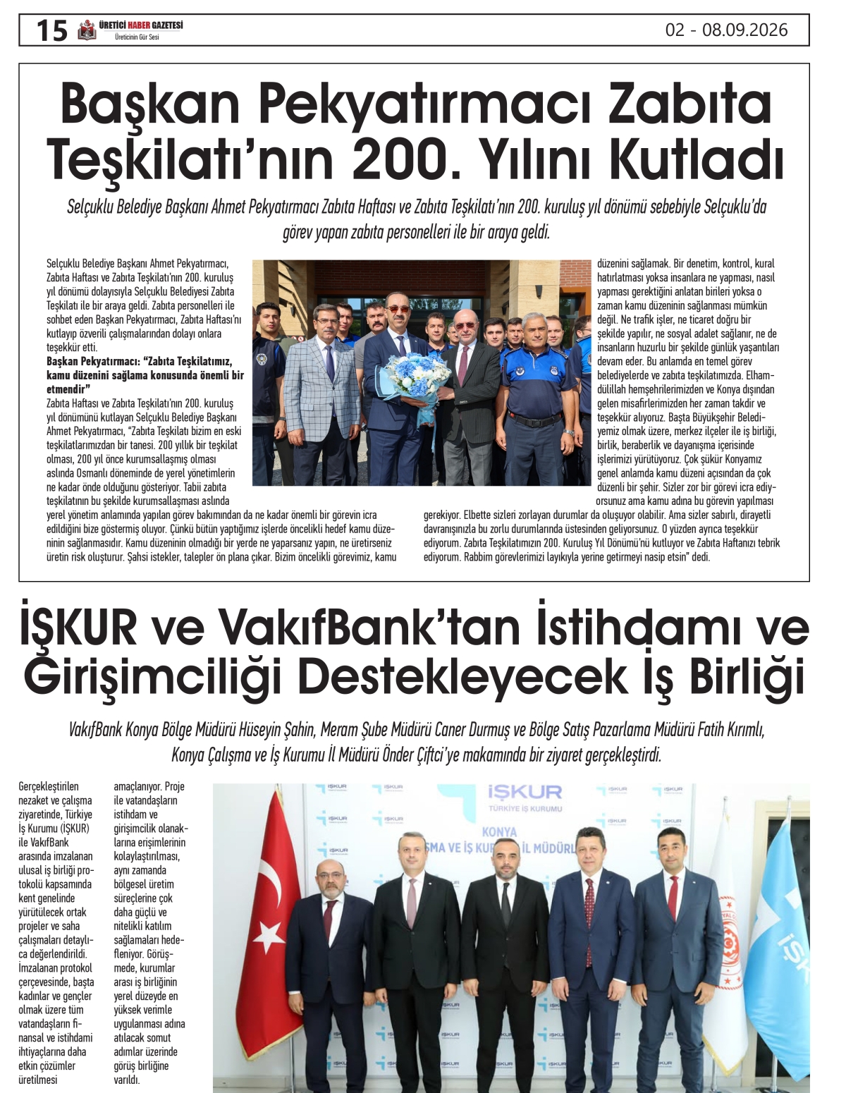ÜRETİCİ  HABER  GAZETESİ  02.09.2026