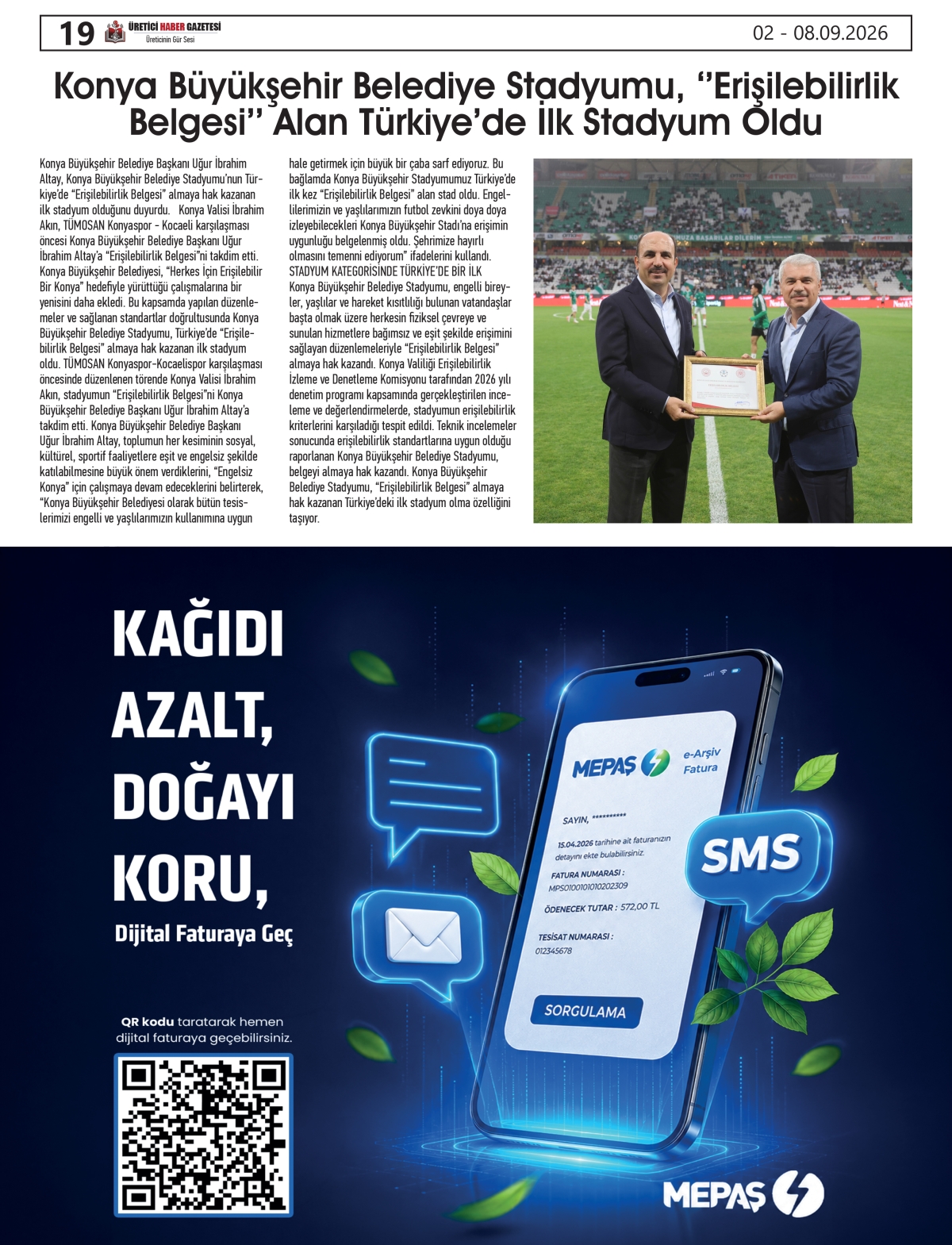 ÜRETİCİ  HABER  GAZETESİ  02.09.2026