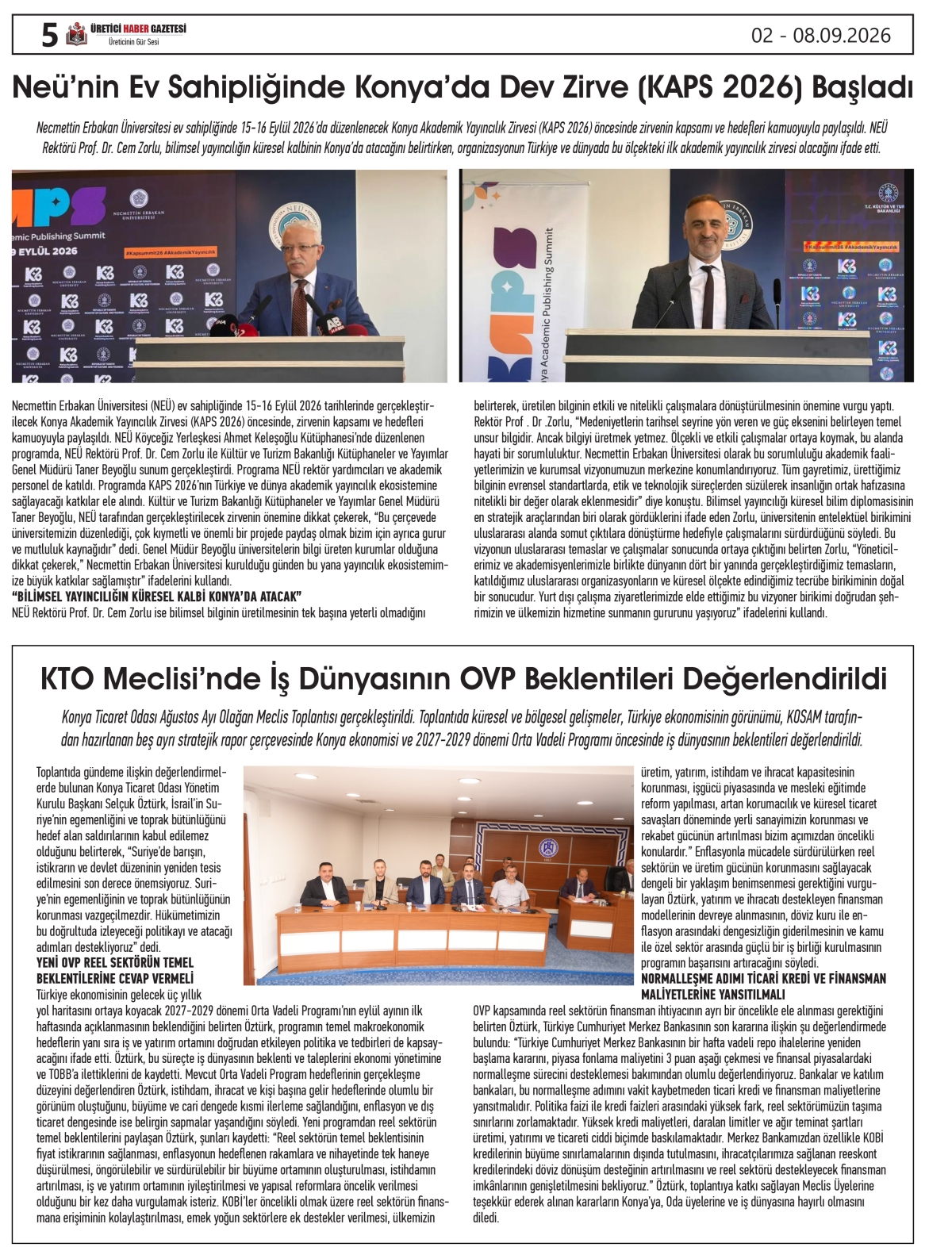 ÜRETİCİ  HABER  GAZETESİ  02.09.2026