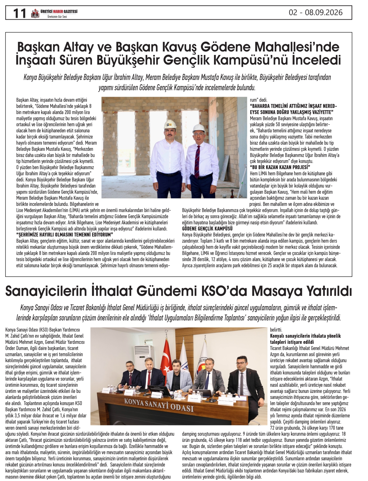 ÜRETİCİ  HABER  GAZETESİ  02.09.2026