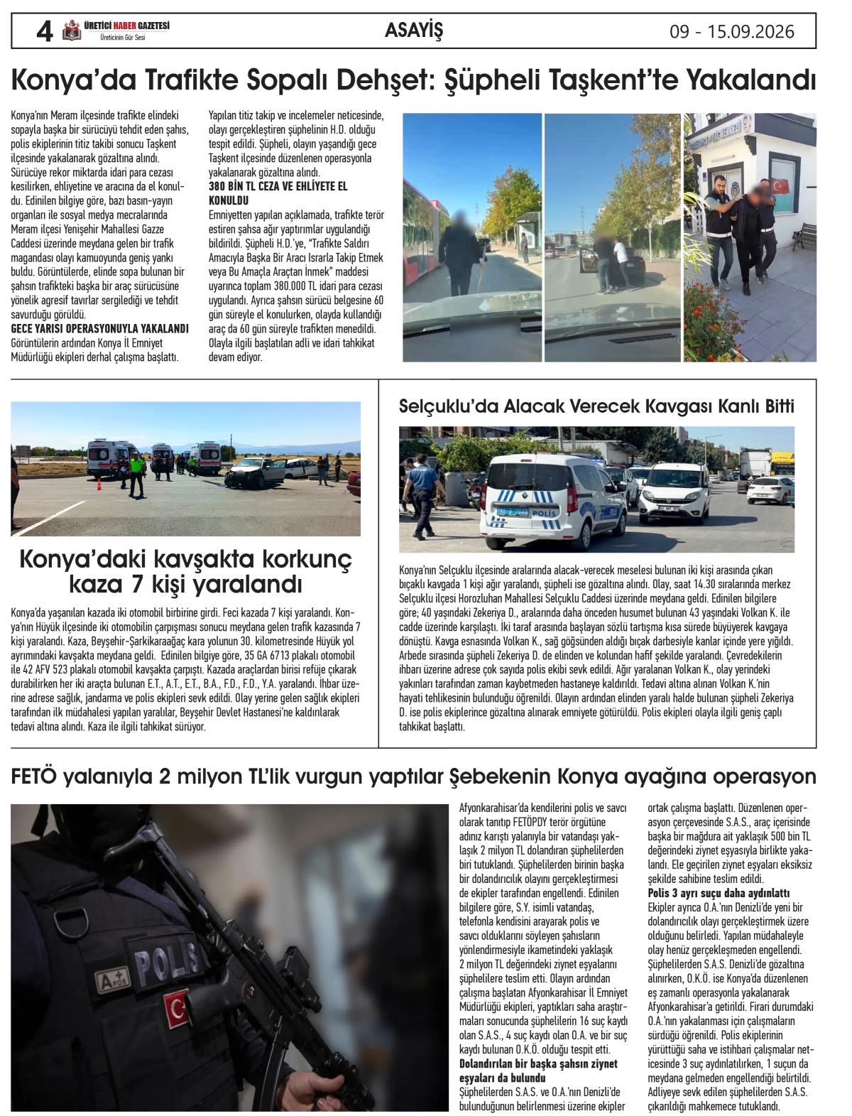 ÜRETİCİ HABER  GAZETESİ 09.09.2026