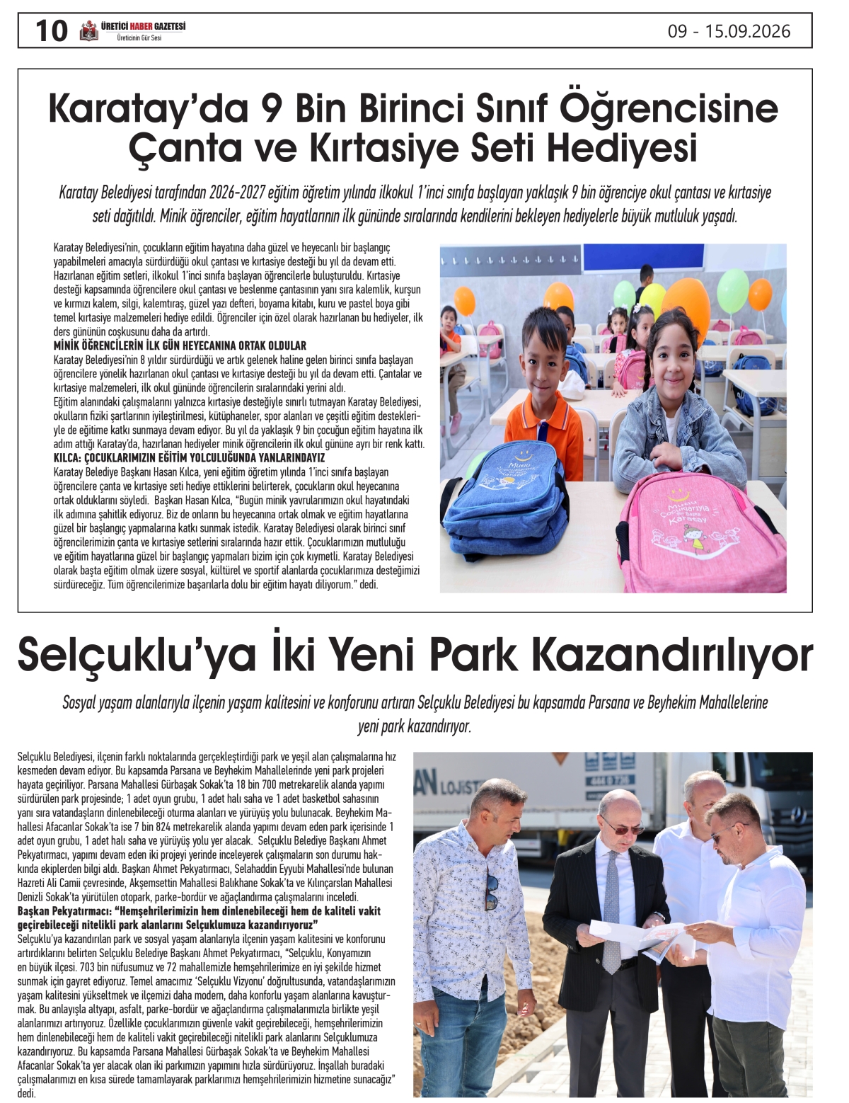 ÜRETİCİ HABER  GAZETESİ 09.09.2026