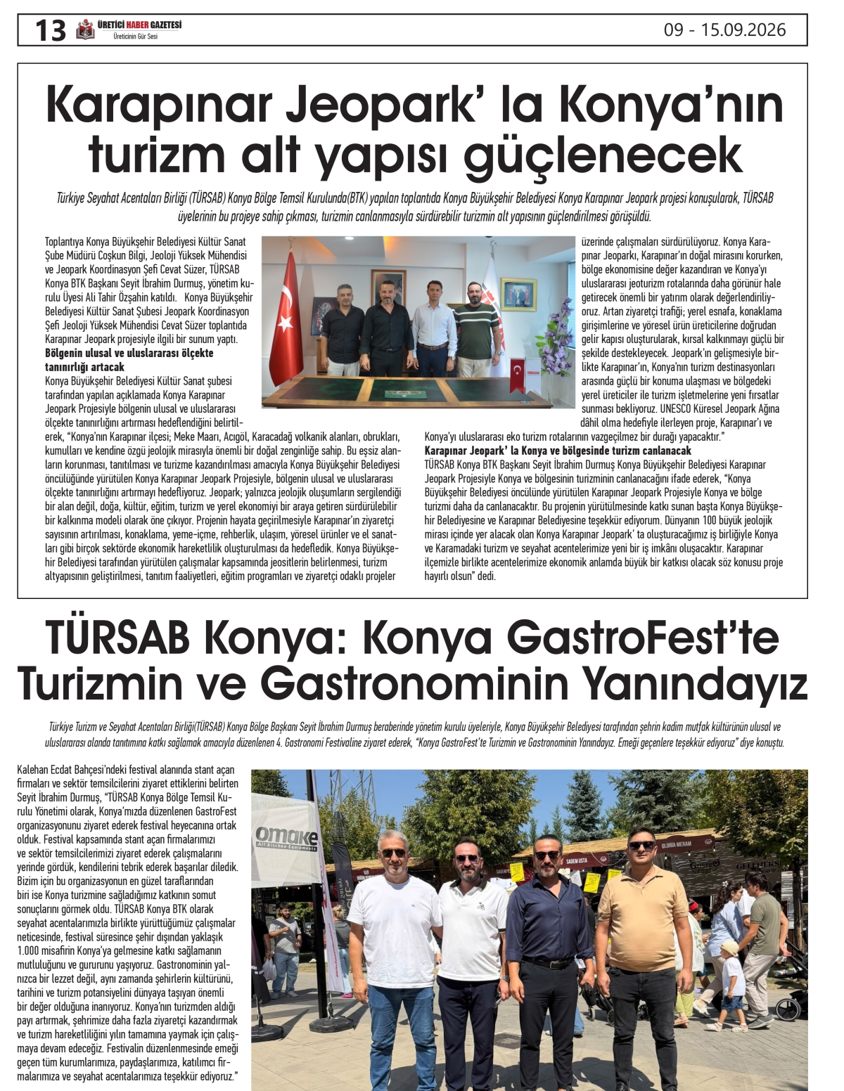 ÜRETİCİ HABER  GAZETESİ 09.09.2026
