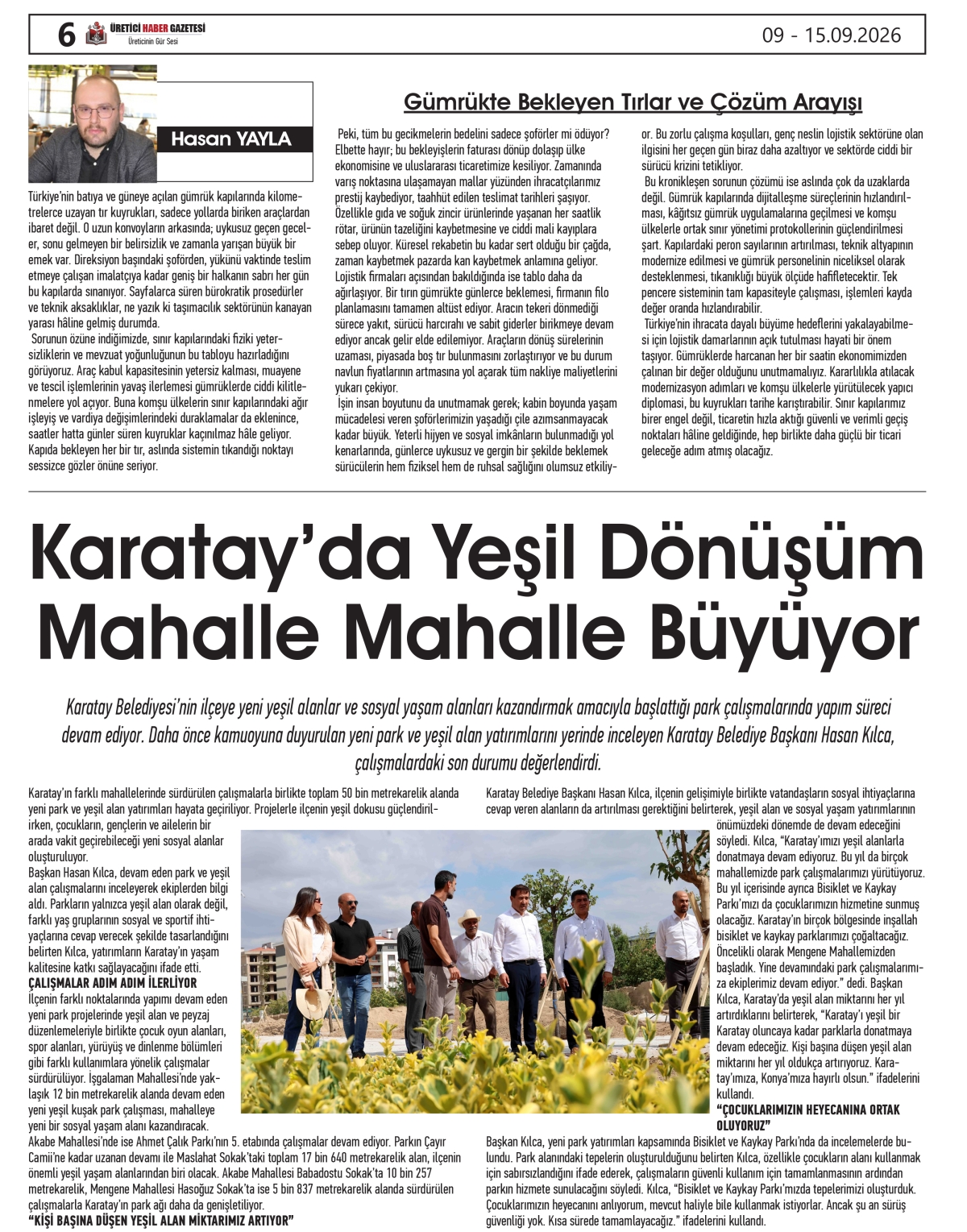 ÜRETİCİ HABER  GAZETESİ 09.09.2026