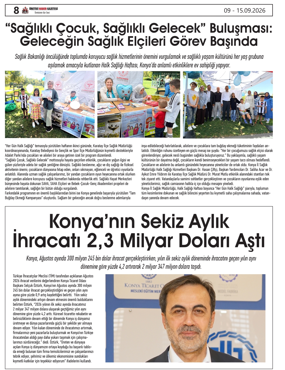 ÜRETİCİ HABER  GAZETESİ 09.09.2026
