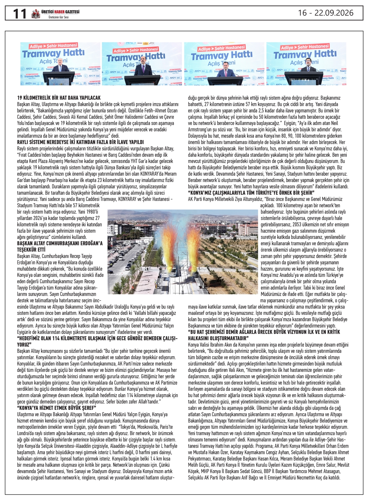 ÜRETİCİ  HABER GAZETESİ  16.09.2026