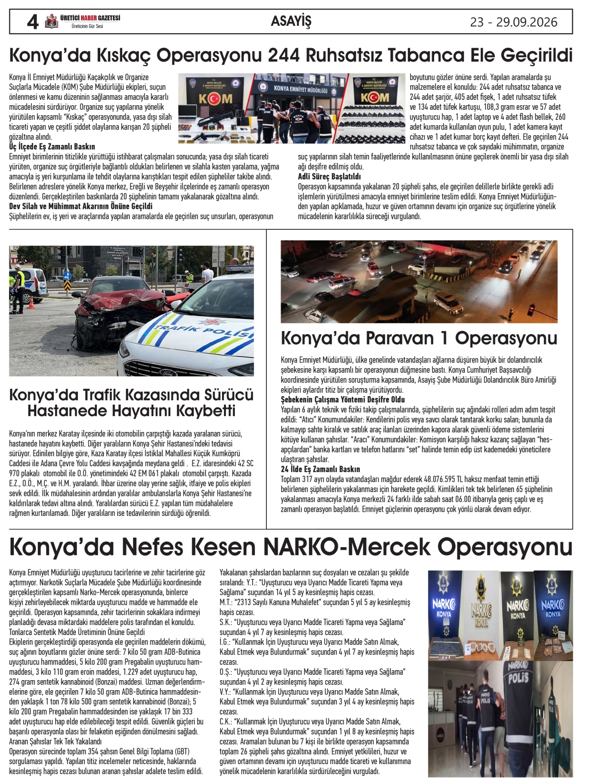 ÜRETİCİ  HABER  GAZETESİ  23.09.2026