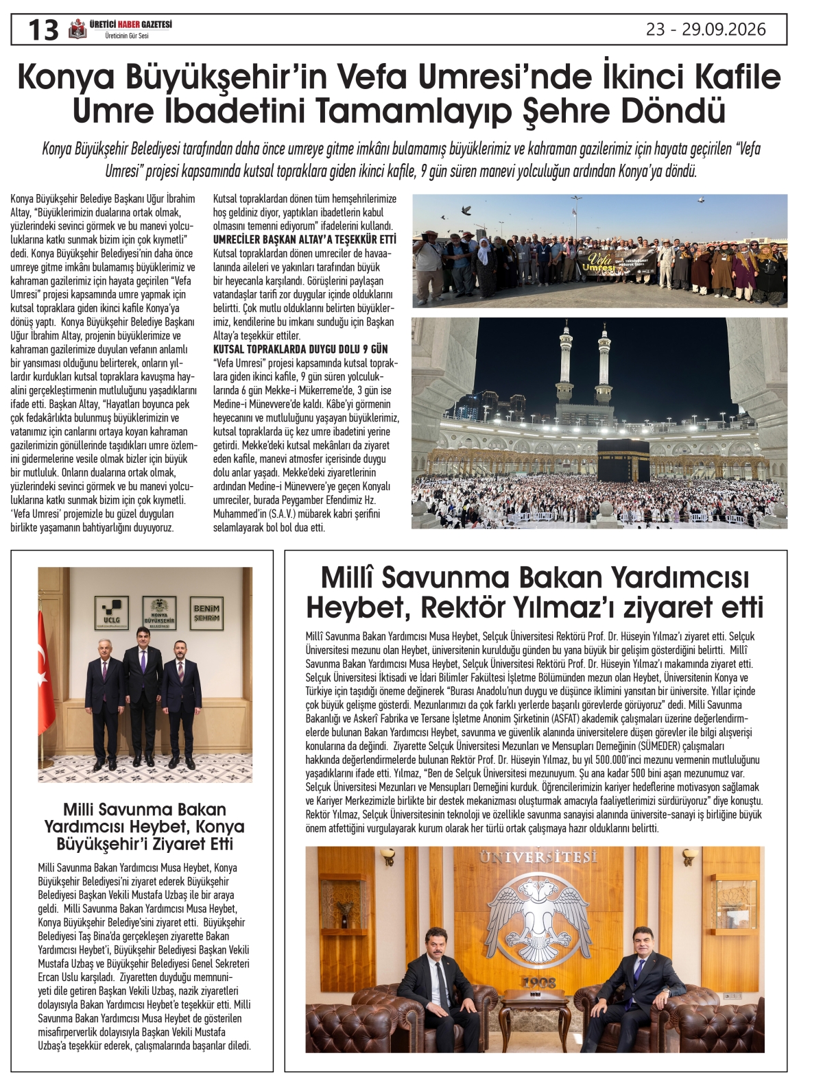 ÜRETİCİ  HABER  GAZETESİ  23.09.2026