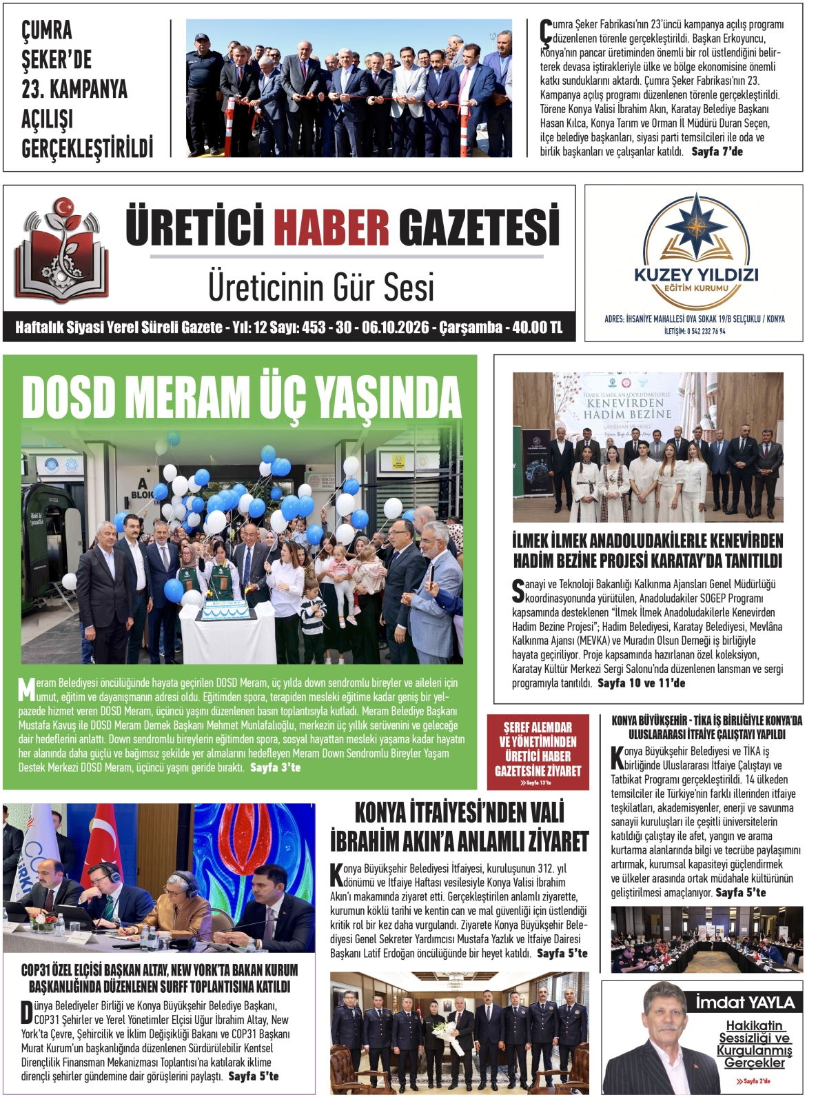 ÜRETİCİ HABER GAZETESİ 30.09.2026