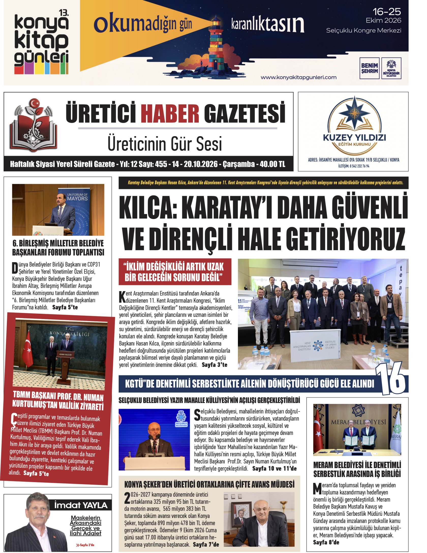 ÜRETİCİ HABER  GAZETESİ                      
              14.10 2026