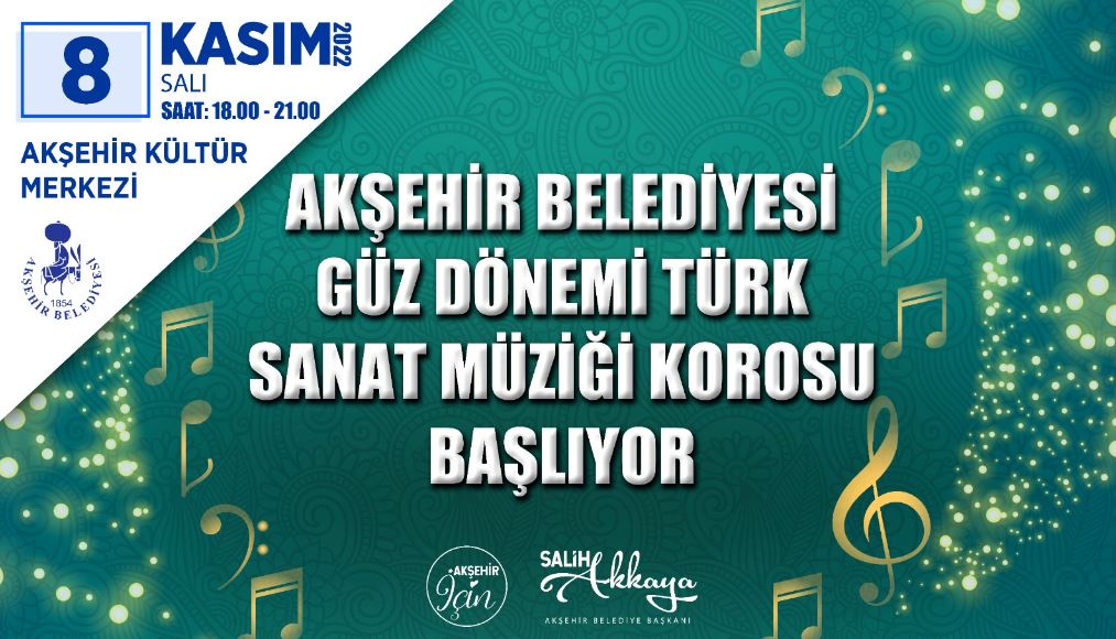 Akşehir’de Türk Sanat Müziği Korosu Müzik Severlerle Buluşuyor