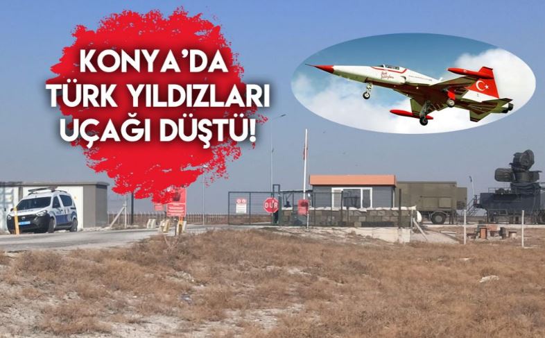 Konya’da askeri uçak düştü