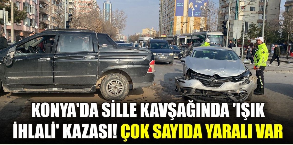 Konya'da Sille kavşağında  kaza