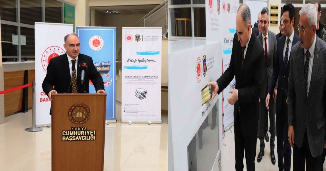 Vali Vahdettin Özkan,Konya Adliyesinde kitap bağış kampanyasını başlattı