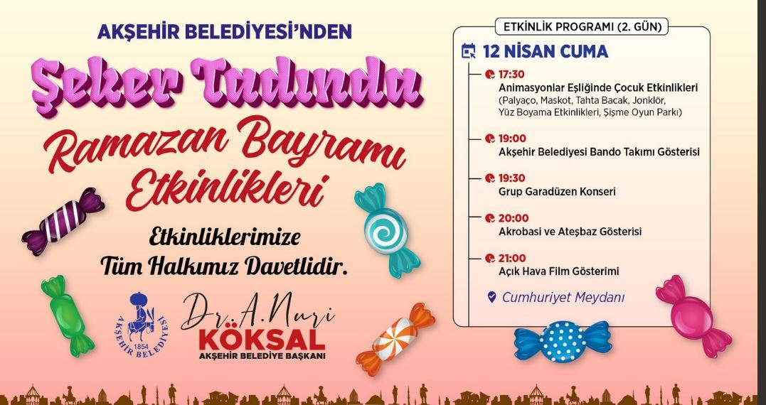 Akşehir’de Bayram Muhteşem Etkinliklerle Kutlanacak 