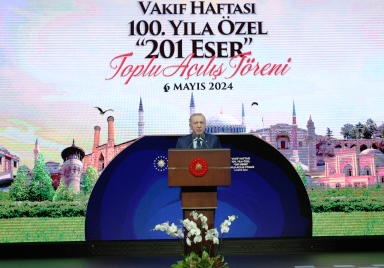 Cumhurbaşkanı Erdoğan, Vakıflar Genel Müdürlüğünce restorasyonu yapılan 201 eserin açılışında konuştu