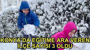 Konya'da 3 ilçede kar tatili