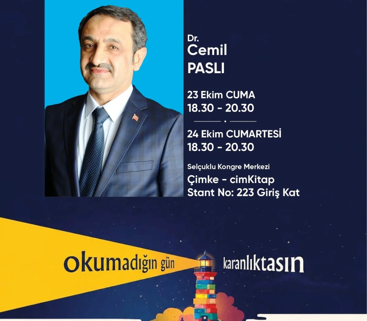 Yazarımız Dr. Cemil Paslı, Konya Kitap Günleri’nde Okurlarıyla Buluşuyor