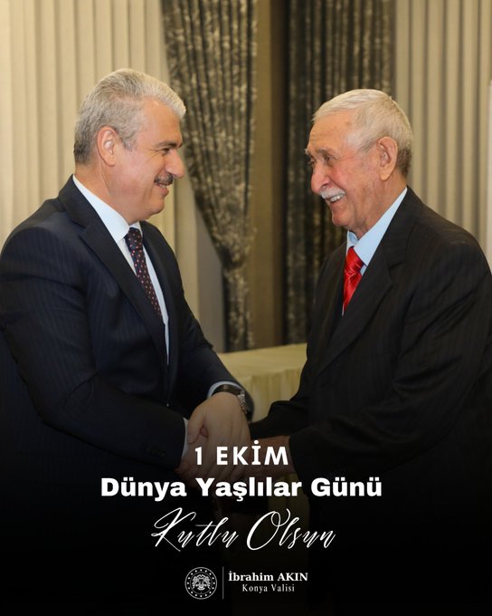 Konya Valisi İbrahim Akın'dan Dünya Yaşlılar Günü Mesajı