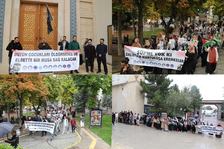 NEÜ’de Gazze’ye Destek Yürüyüşü