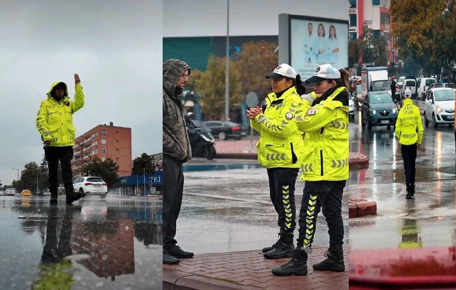 Konya’da Sabahlayan Kahramanlar Trafik Ekipleri: 
