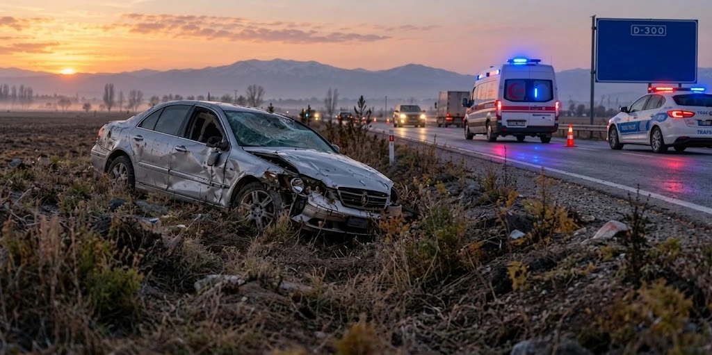 Sarayönü'nde yoldan çıkan otomobilde iki genç öldü