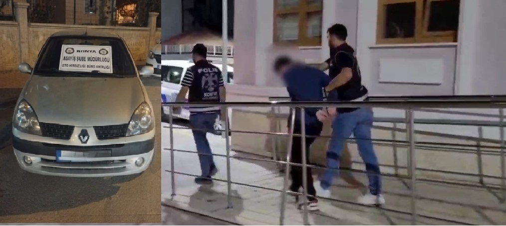 Konya’da Çaldığı Otomobille Antalya'da Yakalandı