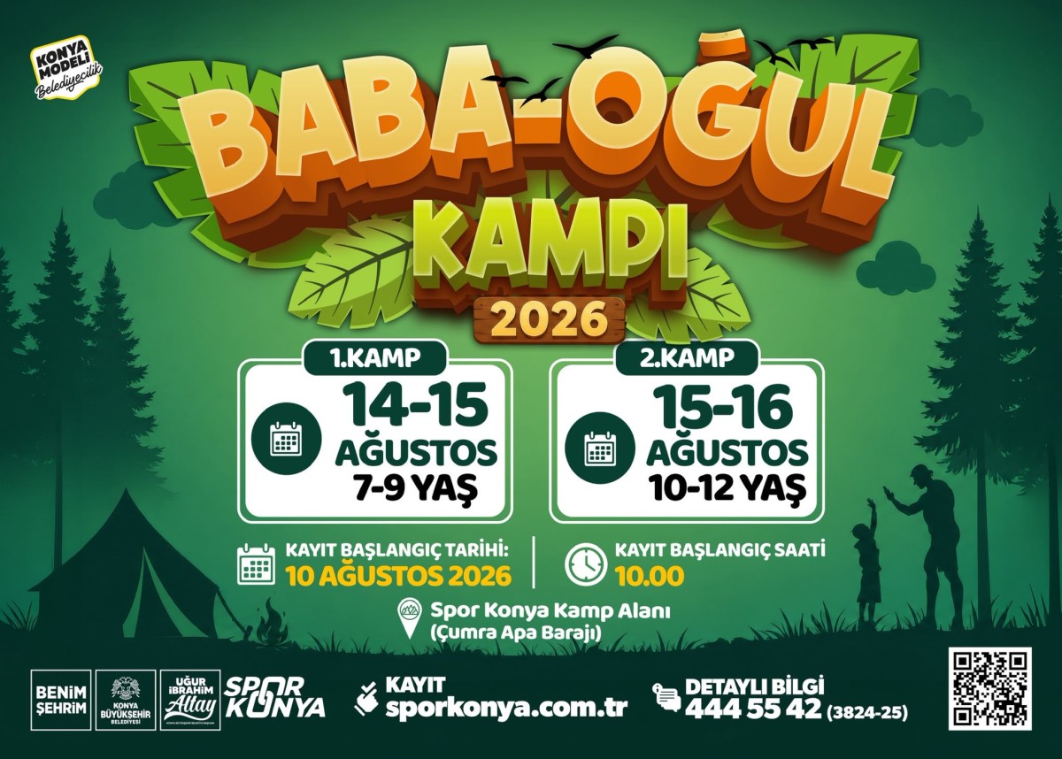 Konya Büyükşehir’in Baba-Oğul Kampı Ağustos Ayında da Devam Edecek